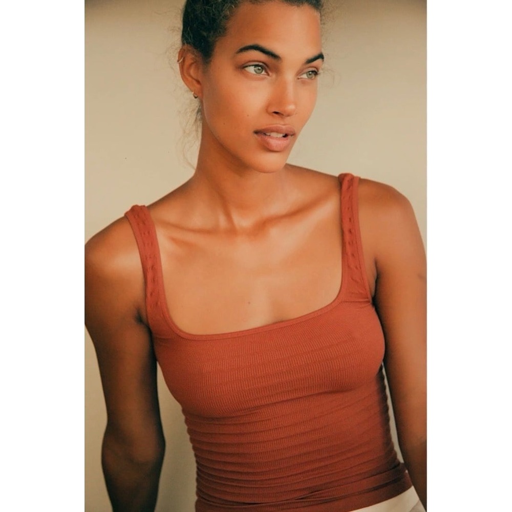 Free People Square One Seamless Cami Ribbed Tank Top